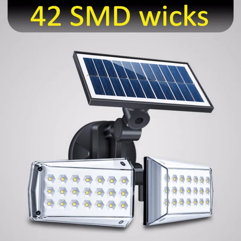 20 Вт 42LED/80COB двусторонний солнечный светильник IP65 водонепроницаемый настенный светильник радиолокационный СВЧ индукционный светильник roatable наружный садовый светильник
