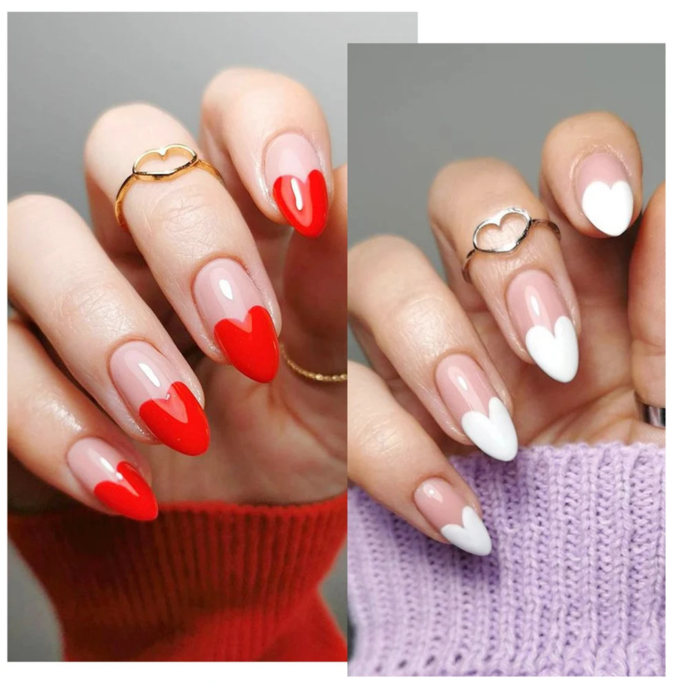3D Love Heart Nails Sticker Red Black White Laser Gold Silver DIY Self -Adhesive Nail Art Decal Decoration Accesso | Красота и
