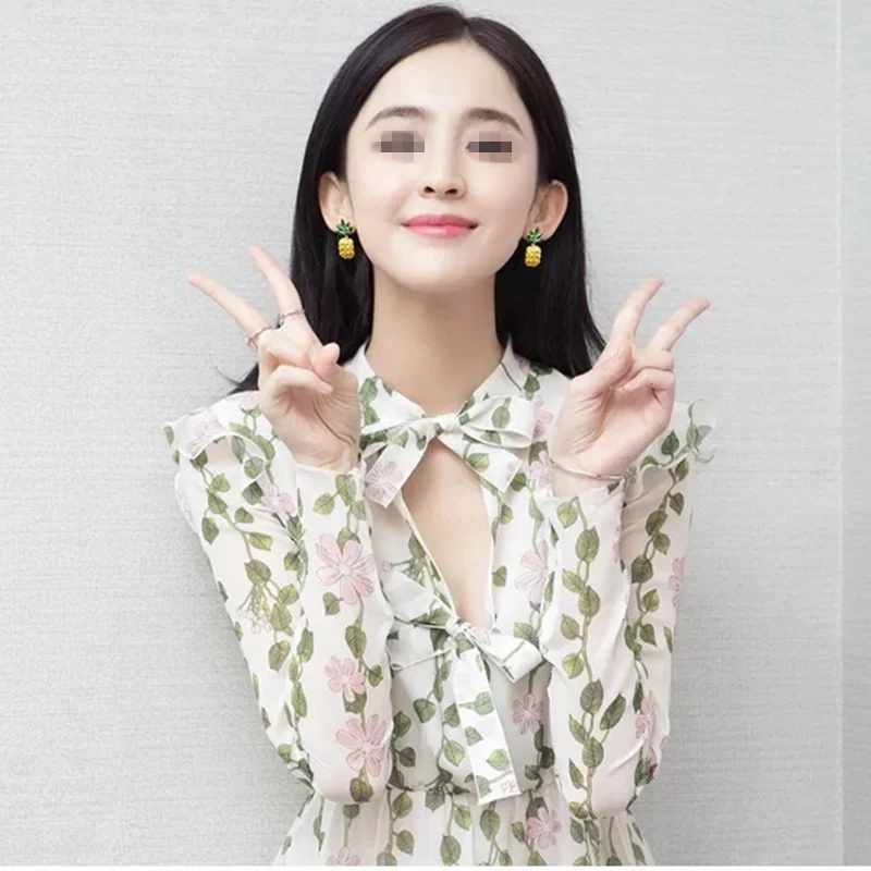 2019 Новые модные серьги-гвоздики серьги ананаса модные милые красивые подарок на день рождения для женщин ювелирные изделия 4ED362.