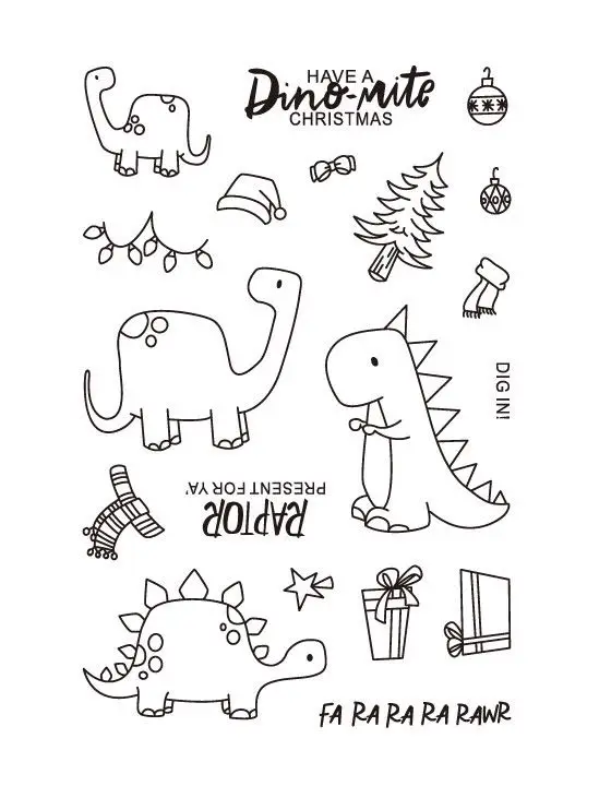 Динозавр прозрачные штампы для DIY Скрапбукинг/изготовление карт/Дети Рождество