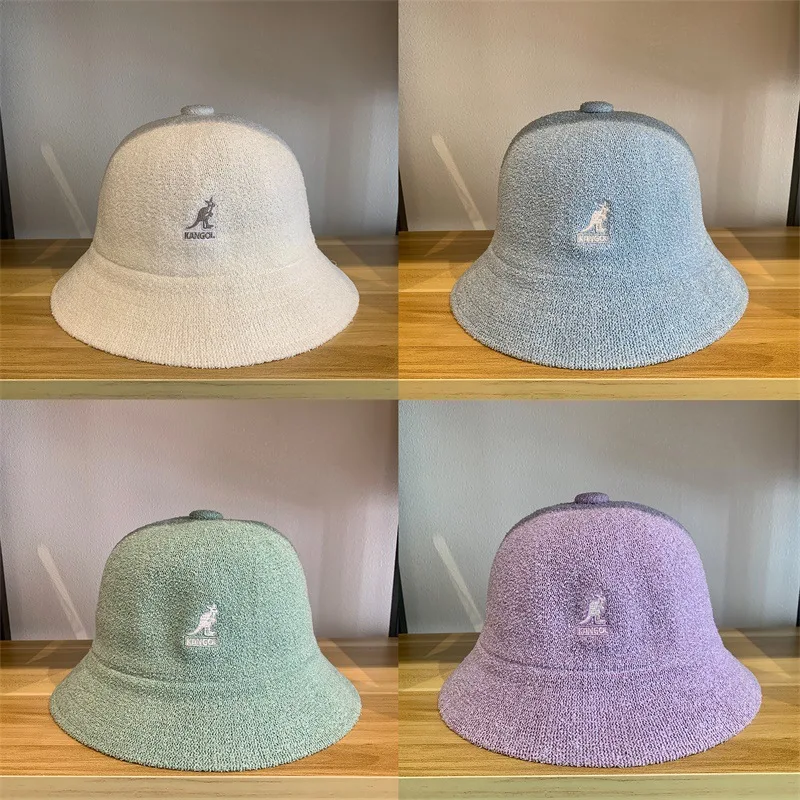 

2021 New Spring Cotton Knitted Kangaroo Fisherman Hat Classic Logo Solid Female Painter Hat Wool Hat Tide Women's Hat