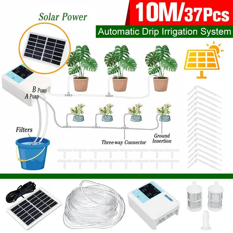 Интеллектуальная система орошения растений 2 насоса с питанием от солнечной