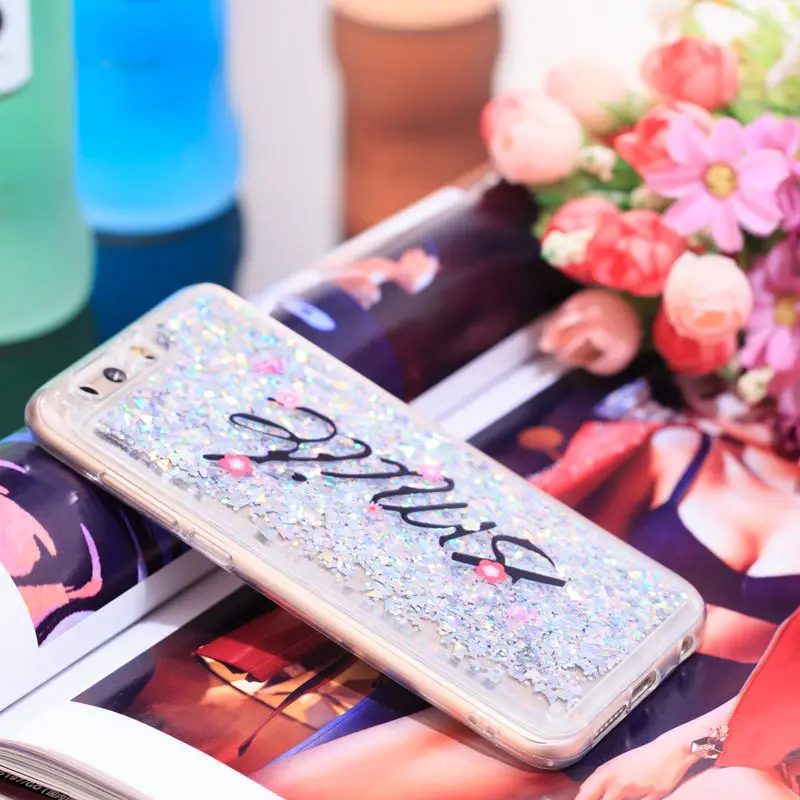 

Transparent Case For Huawei Honor 9 Liquid Glitter Quicksand Phone Cover For Honor9 Luxury Fashion Soft Silicon Protection Cases