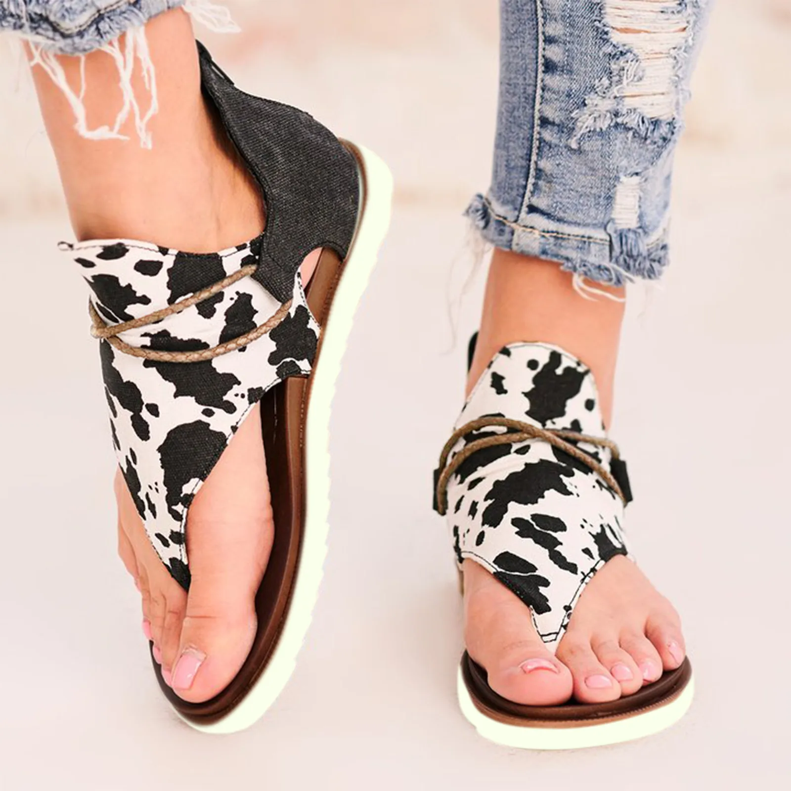 Women Camouflage Print Sandals Flip Flops Open Toe Fish Mouth Foreign Trade  Roman Style Sandals Shoes Zipper Plus Size Shoes - купить по выгодной цене  | AliExpress