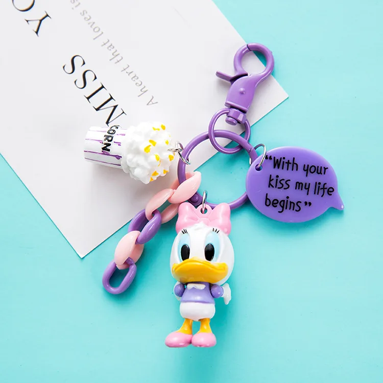 Креативное кольцо для ключей с изображением Микки Мауса и Дональда Дака брелок