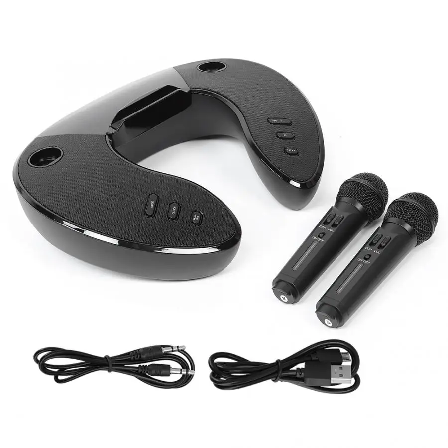 ST-2020 беспроводные двойные ручные микрофоны для дома и улицы Bluetooth караоке-машина