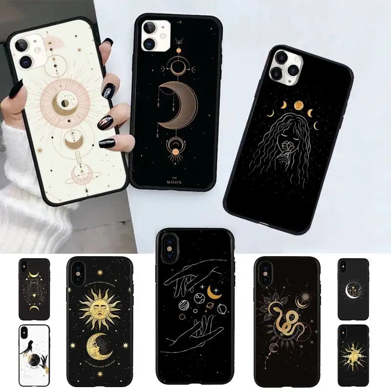 

Yinuoda Witches moon Tarot Mystery Totem Phone Case for iPhone 11 12 13 mini pro XS MAX 8 7 6 6S Plus X 5S SE 2020 XR case