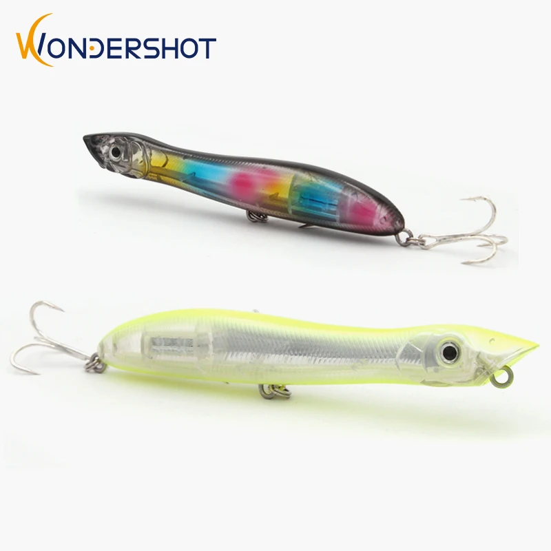 Wondershot B01 135MM 26G Snake Head Popper Topwater Floating Sea Bass Pike Bait 1PC Wobbler Fishing lure With Mustad Hooks