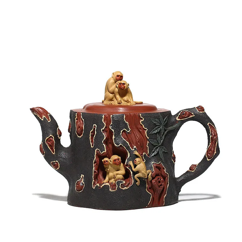 

purple clay teapot pure handmade large Yixing raw ore purple clay tea set changyuehong genuine teapot factory