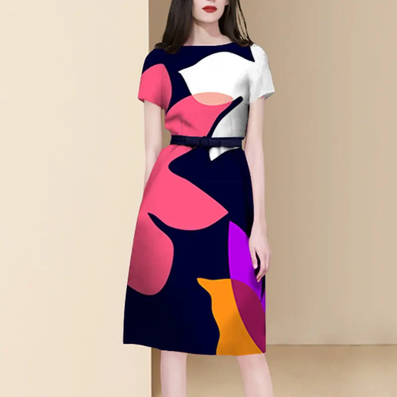 Женское облегающее платье с поясом модельное дизайнерское трапециевидной формы