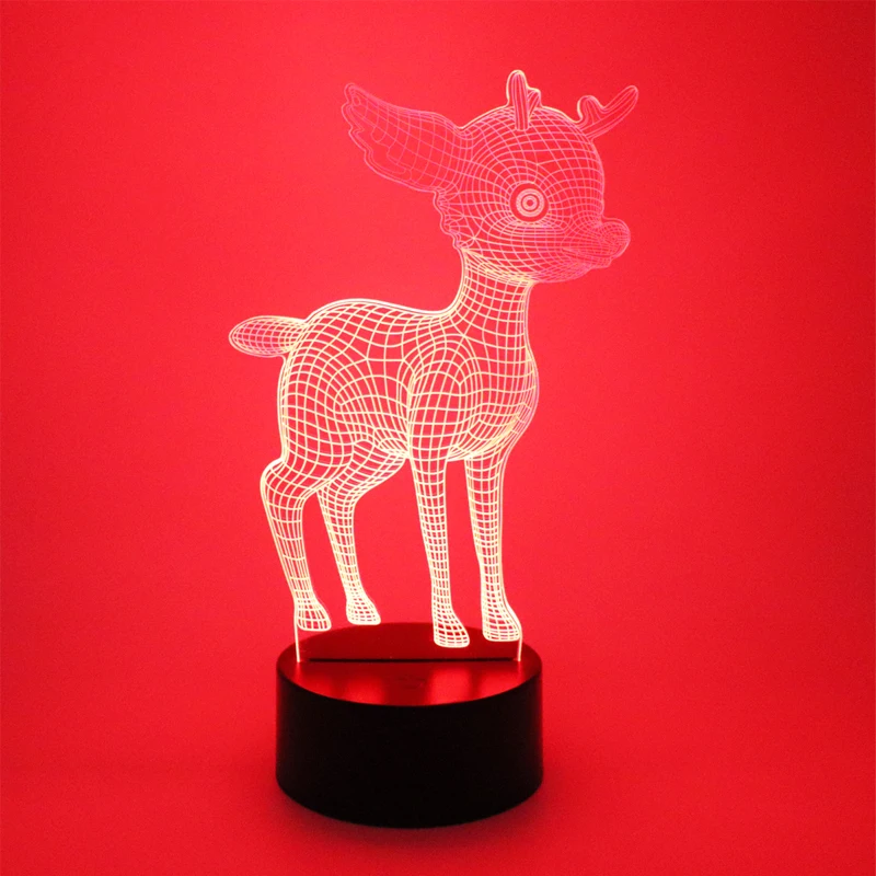 

3D LED Night Light Deer with 7 Colors Light for Home Decoration Lamp Amazing Visualization Optical Illusion Awesome