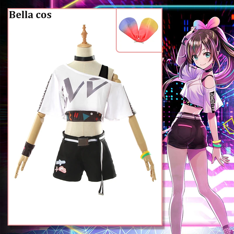You tuber Kizuna AI 1-й красивый костюм для косплея милое концертное платье униформа костюмы для Хэллоуина аниме одежда для женщин COS
