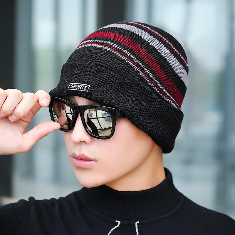 

Шапка-бини мужская с надписью, Модная вязаная шапка для лыж, теплая утепленная шапка с защитой ушей, унисекс, L25, Осень-зима
