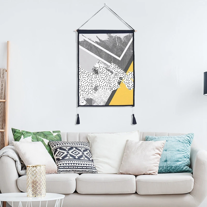 

Лидер продаж Nordic макраме настенный гобелен постельное белье из хлопка с геометрическим рисунком Wall Art декоративное фоновое полотно для гоб...