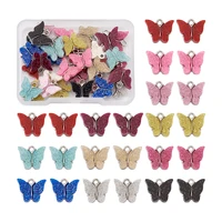 44pcs mixed colors cute acrylic butterfly charms pendants wholesale for necklace bracelet earring dangles diy jewelry making