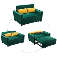 green 3pcsset stylish 2 seats velvet sofa skin friendly velvet sofa space saving for bedroom