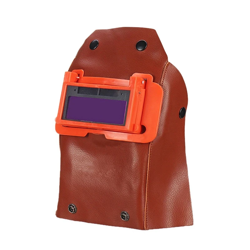 Кожаный сварочный шлем с автоматическим затемнением на солнечной батарее маска