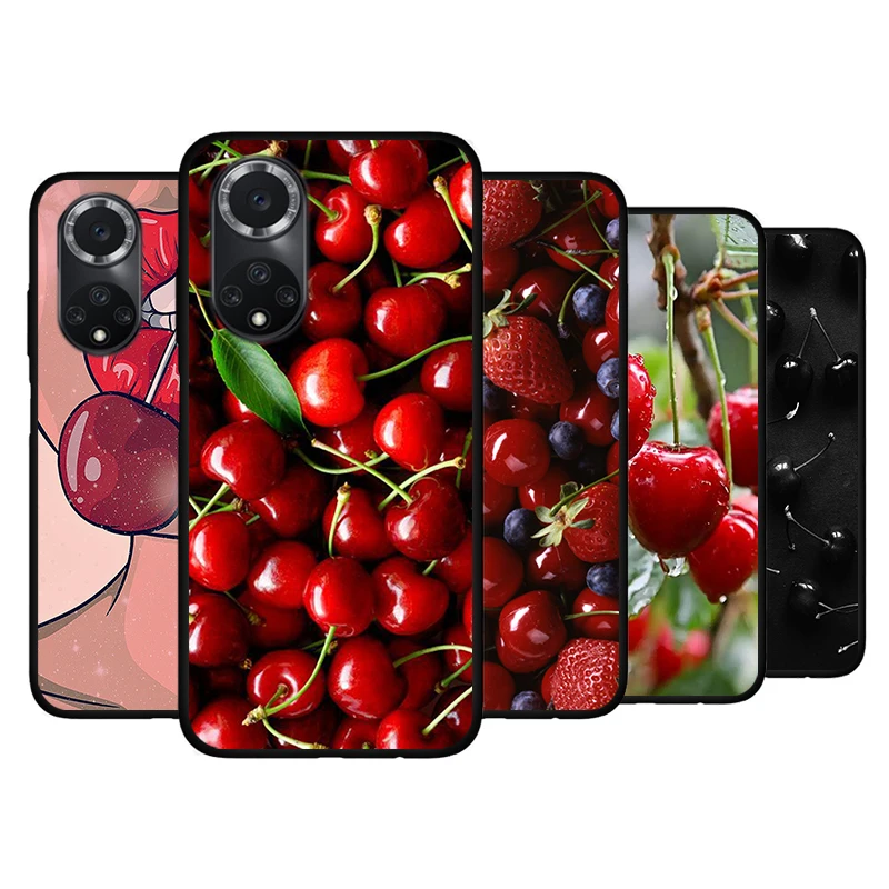 

Silicone Cover Red cherry Summer Fruit For Huawei Nova 9 8 7 6 SE 5T 8i 7i 5Z 5 4 4E 3 3i 3E Pro Phone Case Coque
