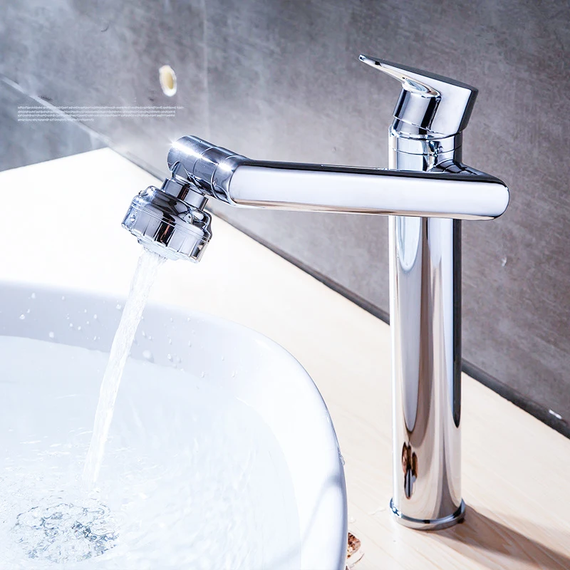 Медный кран для ванной комнаты с поворотным рычагом на 360 градусов вращающийся