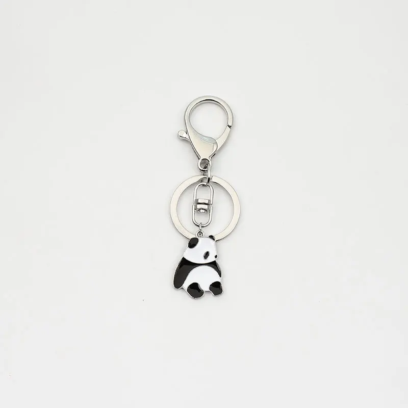 

New 2Styles Cartoon Panda Keychain Cute Panda Car Keyring Charm Bag Pendant Fashion Panda Metal Key Chains Panda Trinket Gift
