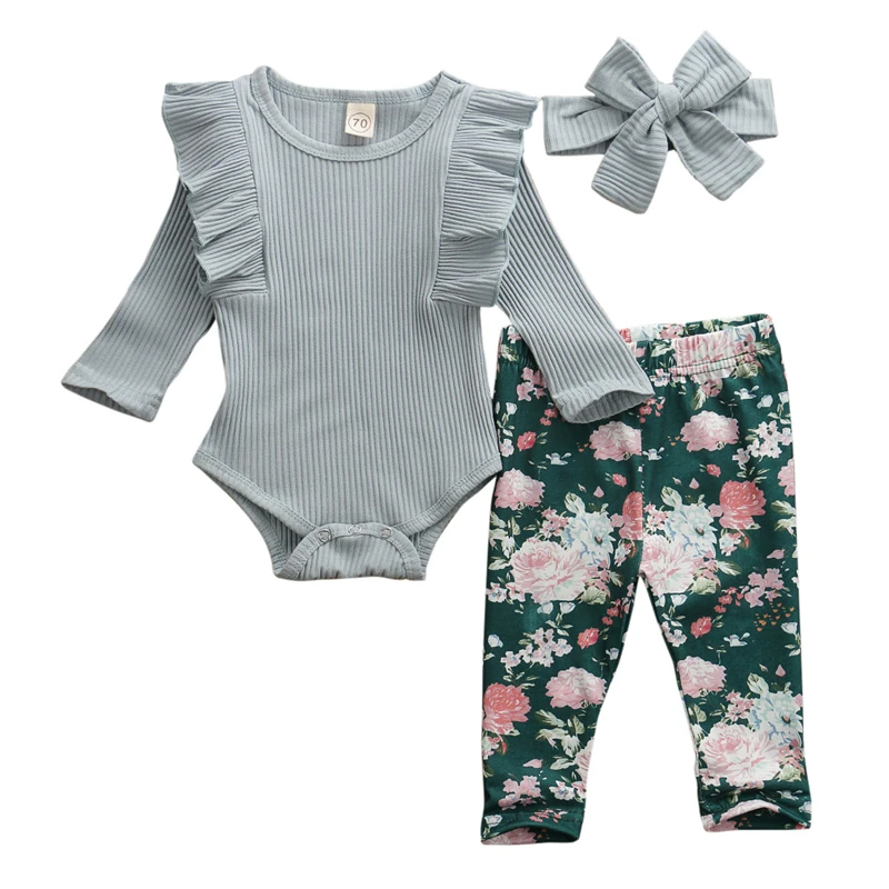 

Infant Baby Girls Christmas Clothes Long Sleeve Romper Playsuit Leggings Outfit