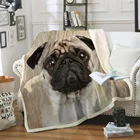 CLOOCL одеяло для собаки мопса 3D печать плед одеяло кровать для Дома Офиса одеяло Двухслойное одеяло шерпа одеяло Прямая поставка