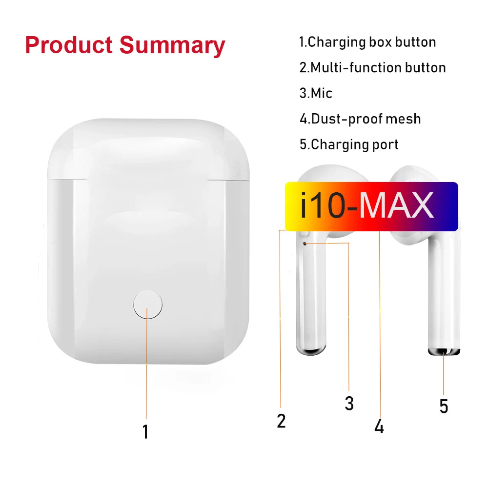i18 i11 TWS мини беспроводные Bluetooth наушники inpods 12 i30 i10 max tws стерео наушники с зарядным устройством Mic