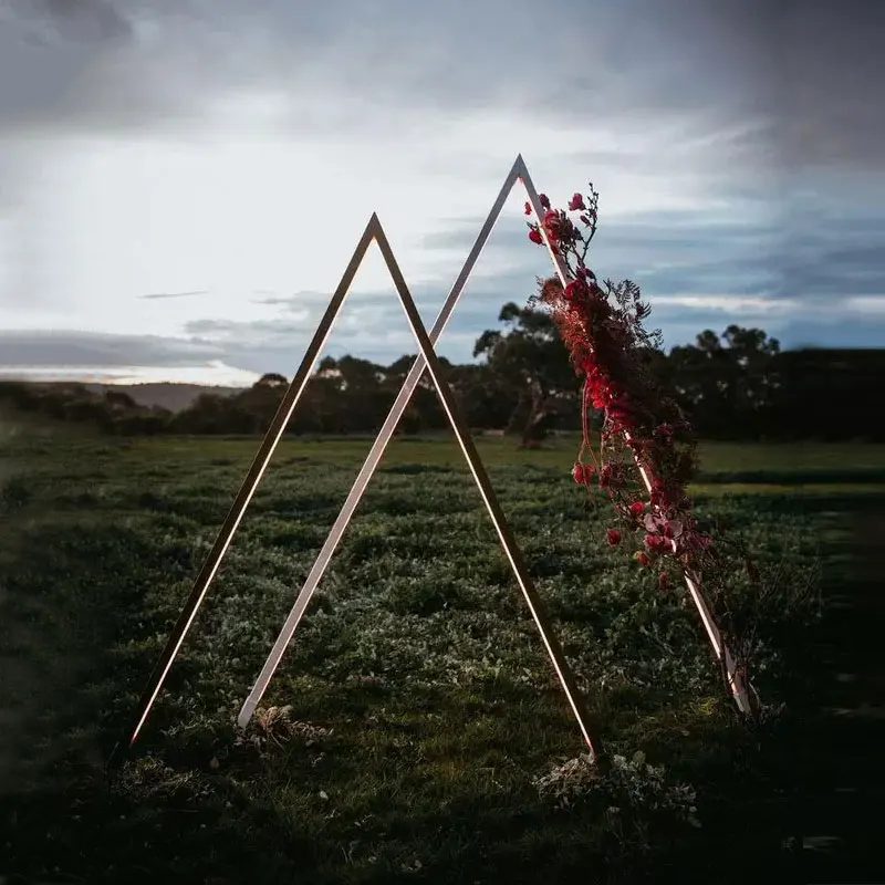 Arco de boda de hierro forjado, arco triangular, decoraci&oacute;n de boda, arco de flores, tel&oacute;n de fondo geom&eacute;trico, decoraci&oacute;n de escenario para fiesta-2