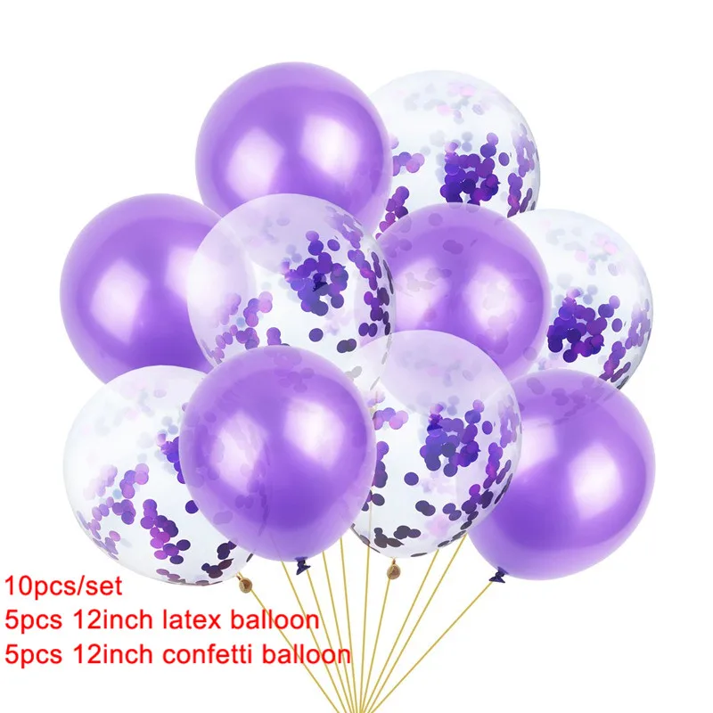 10pcs mixed 8 10 шт мульти розовое золото сердце фольгированные шары конфетти латексные воздушные шары для дня рождения вечерние украшения дети взрослые шарики для свадьбы - Цвет: 10pcs mixed 8