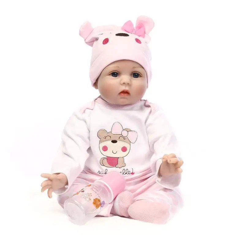 

55cm Baby Silicone Dolls Reborn Dolls Vinyl Simulation Dolls Handmade Reborn Baby Cotton Toy Toddler Soft Dolls Toys for Kid