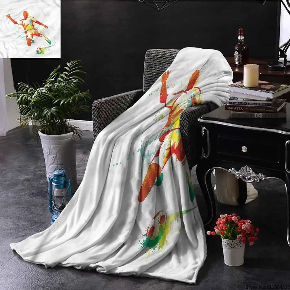 Одеяло с рисунком спортивный футбольный игрок всесезонное одеяло|Одеяла| |