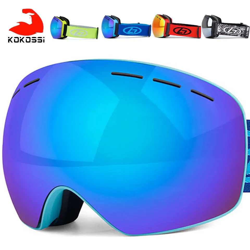 

KoKossi Outdoor Sports Ski Goggles Anti-fog Double Layer Windproof Ski Googles Snowmobile Eyewear Snowboard Glasses Women Men