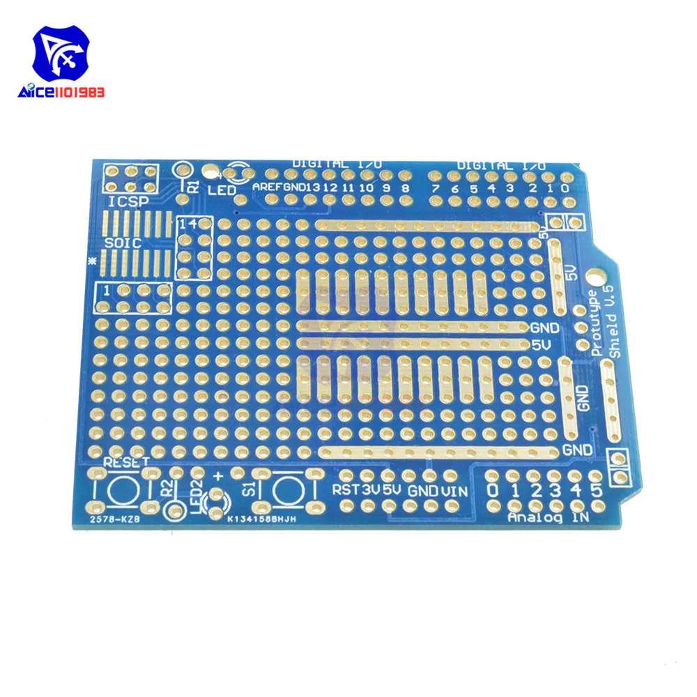 Diymore прототип печатной платы для Arduino UNO R3 FR-4 волокно 2 мм 2,54 мм Шаг Прототип Щит V.5