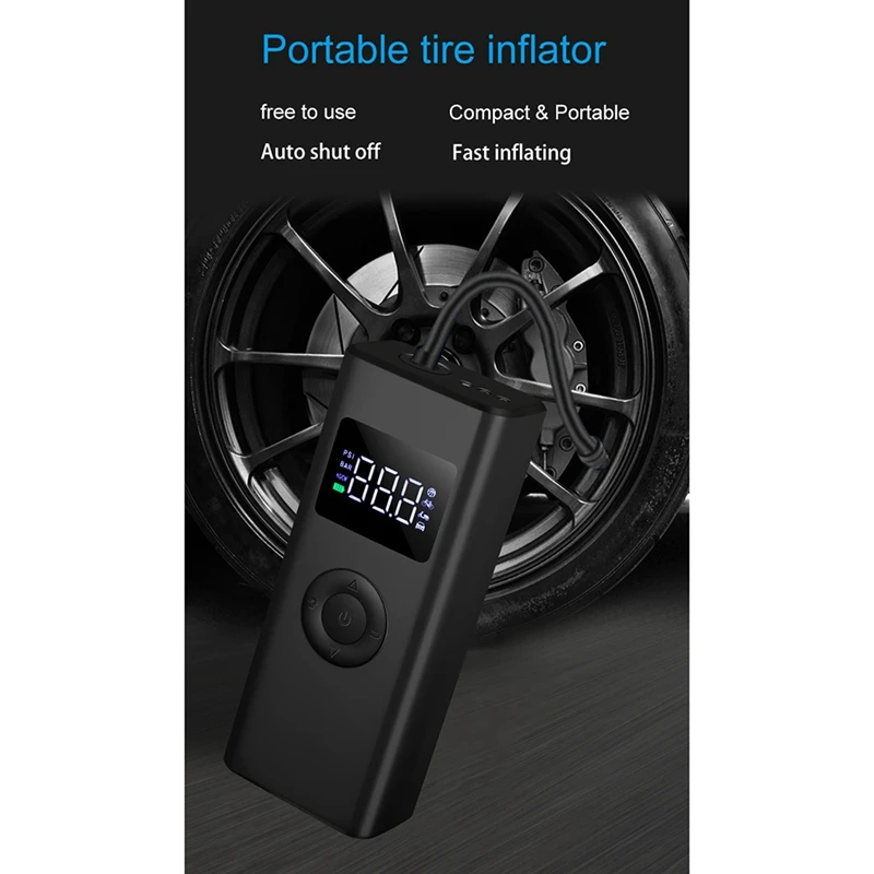 

Car Mini Tire Inflator Portable Air Compressor Cordless Rechargeable Air Pump with Type-C for Cars Motorcycles Bicycles