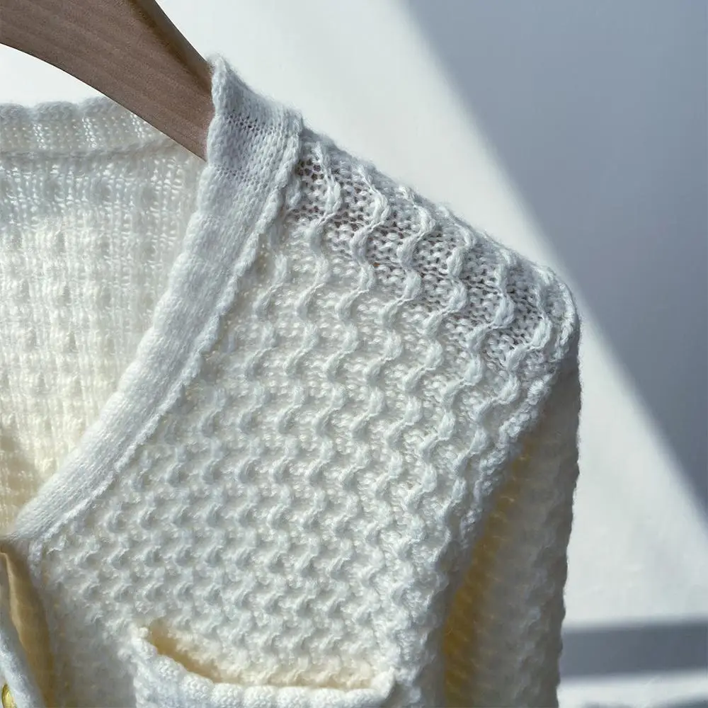 

100% Cashmere Knitwear Cardigans Women's Pockets V-neck Casual Sweater 2020 Autumn