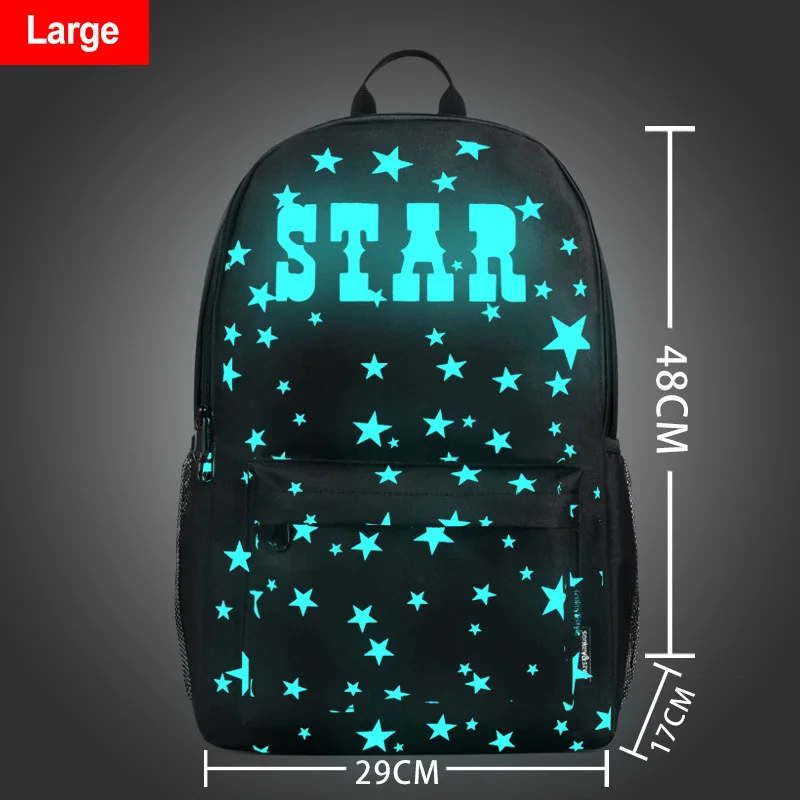 No USB- star-L Аниме светящийся студенческий школьный рюкзак для мальчиков и девочек Многофункциональный usb зарядный порт и замок Школьная Сумка Черный - Цвет: No USB- star-L