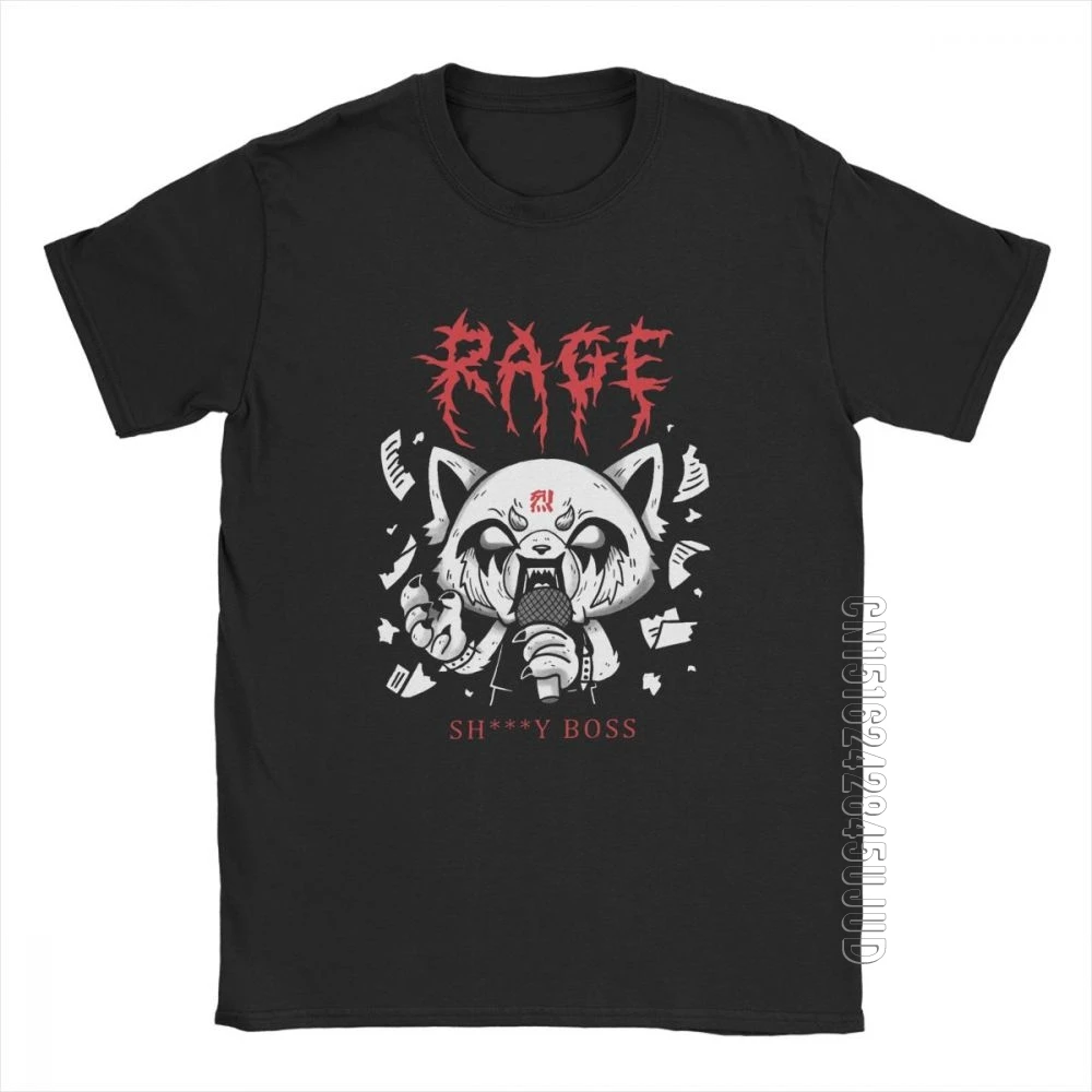 

Men T Shirts Aggressive Retsuko Rage Mood Funny High Grade Fabrics Tee Shirt O Neck Tops Purified Cotton Normal T-Shirts