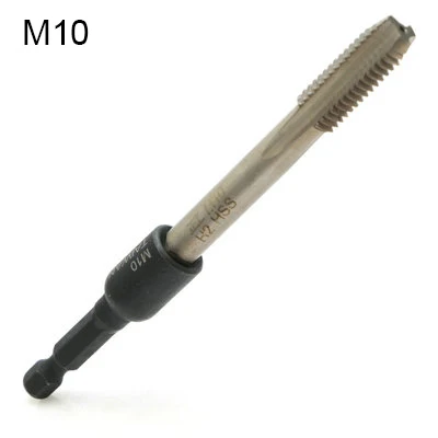 with Tap M10 M4-M16 адаптер для торцевых разъемов 1/4 ''шестигранный хвостовик квадратный шуруповёрт резьба адаптер для резьбонарезания патрон для станка сверла питания - Цвет: with Tap M10
