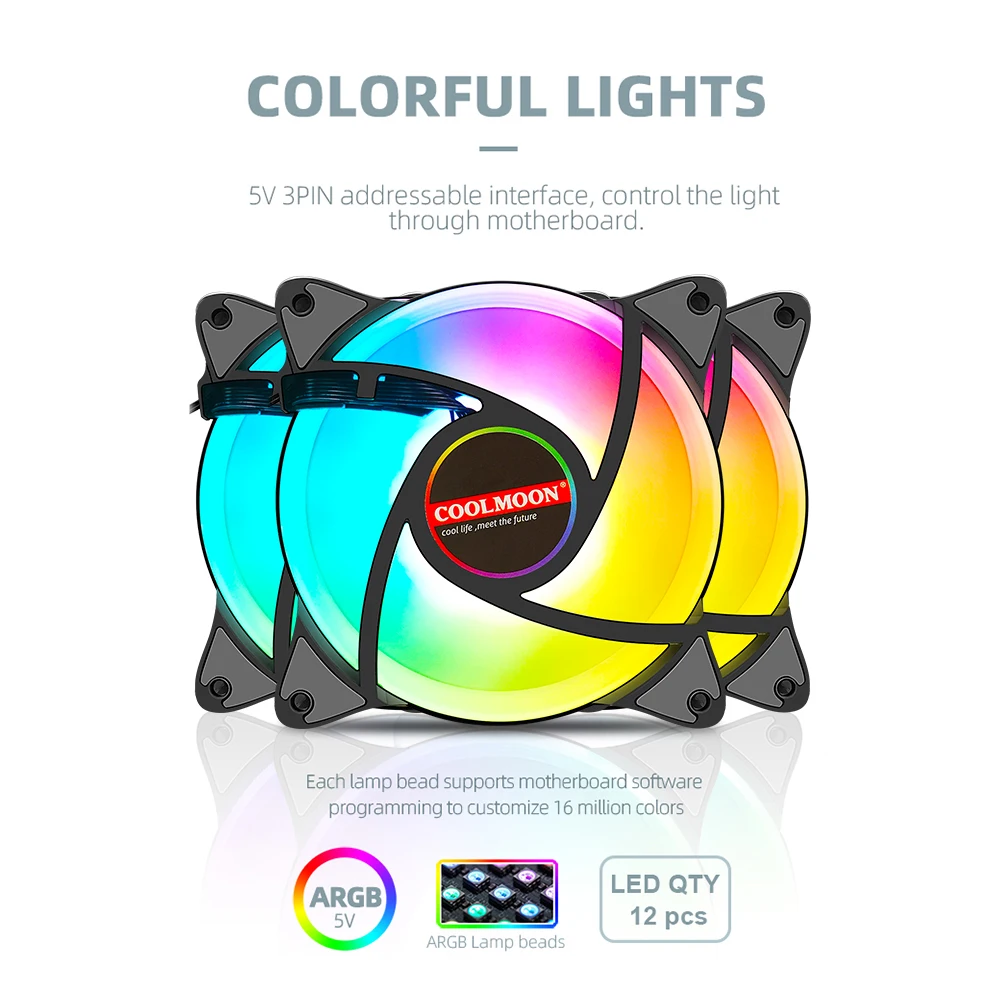 

Чехол с RGB-подсветкой, 12 см, 5 В, с кулером для процессора и радиатором