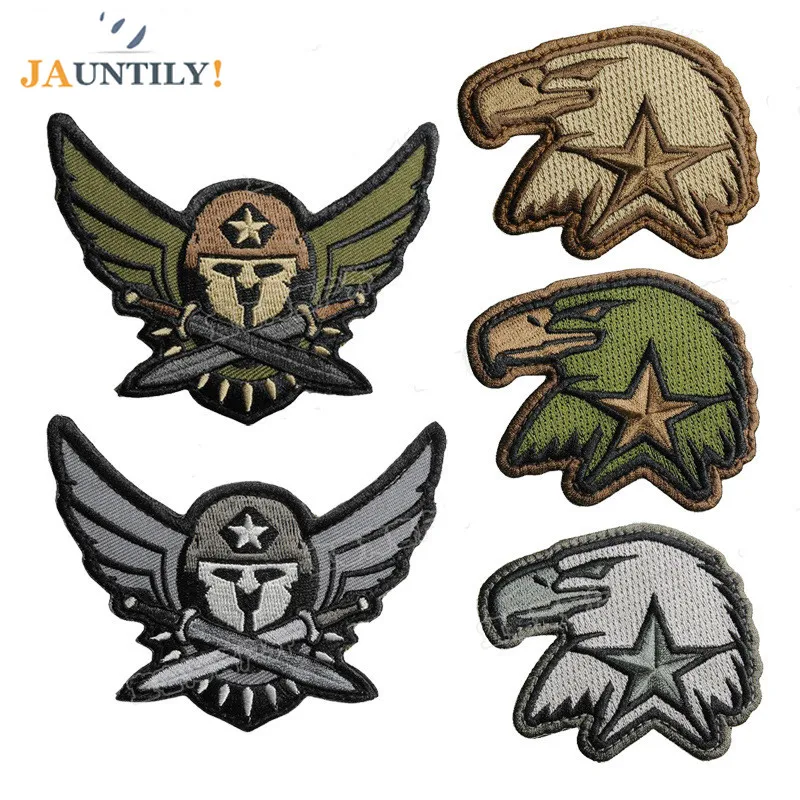 Нашивки на липучке с вышитыми ястребами для одежды куртка жилет заднюю часть