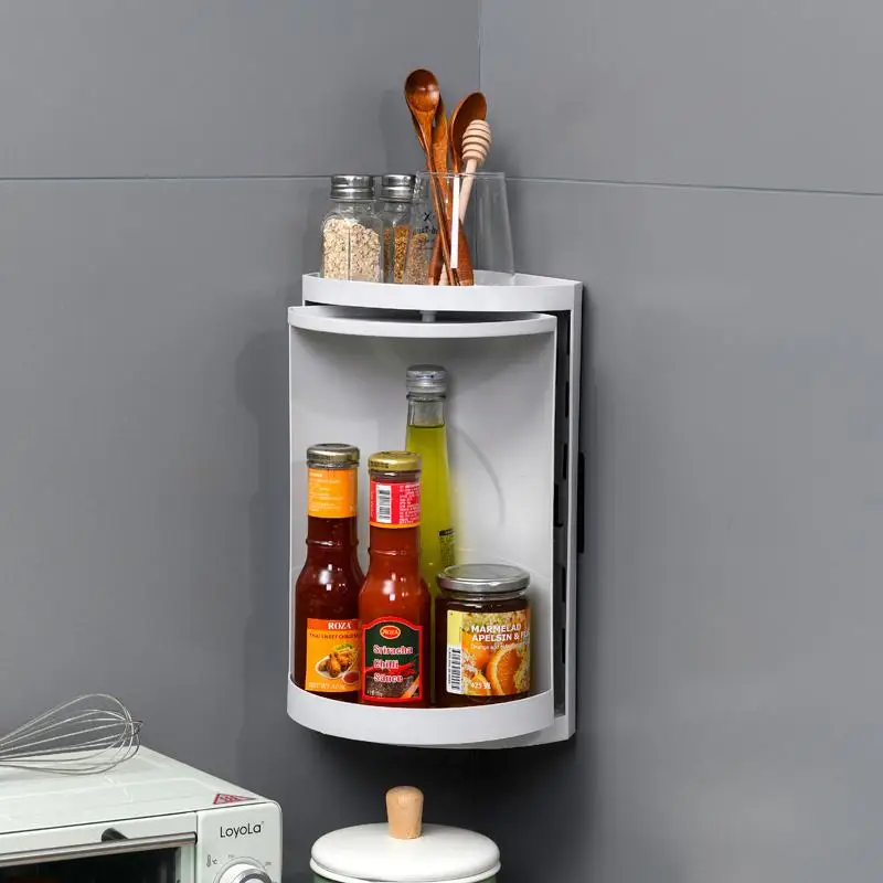 bathroom organizer accessories toilet rotating cabinet stortage rack plastic multifunction shower shelf kitchen shelves free global shipping