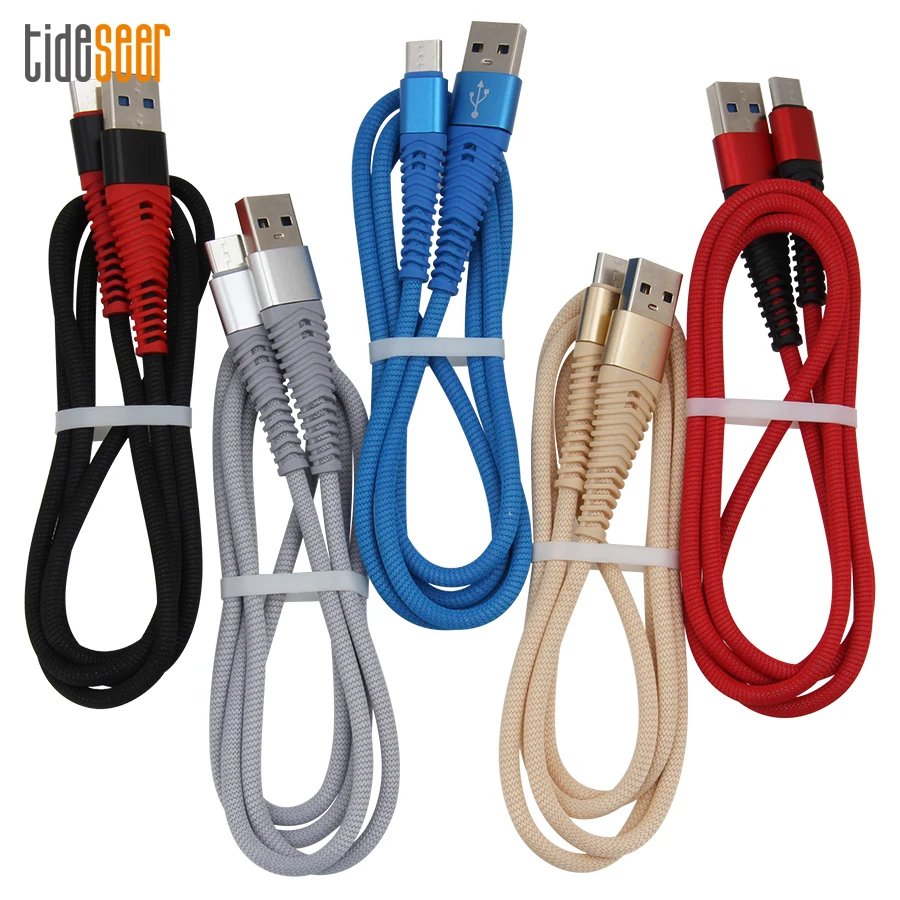100 шт. 1 м 3 фута Micro Type C 8pin USB кабель для зарядного устройства шнур iPhone XR XS Max Samsung