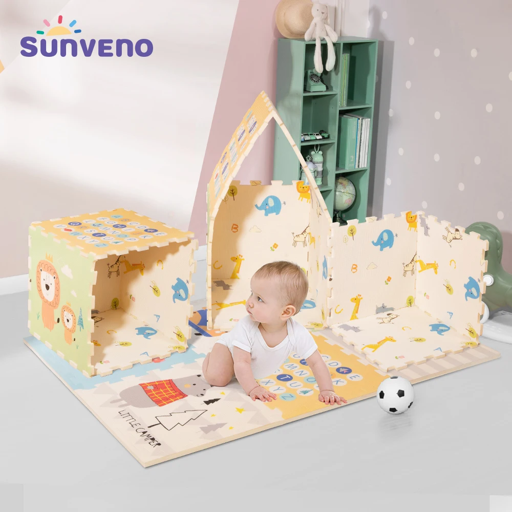 Sunveno детский игровой коврик XPE водонепроницаемый мягкий для ползания сплит