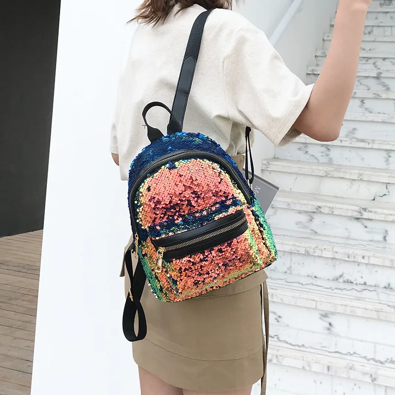 Женский Блестящий рюкзак с блестками блестящий дорожный для девочек-подростков