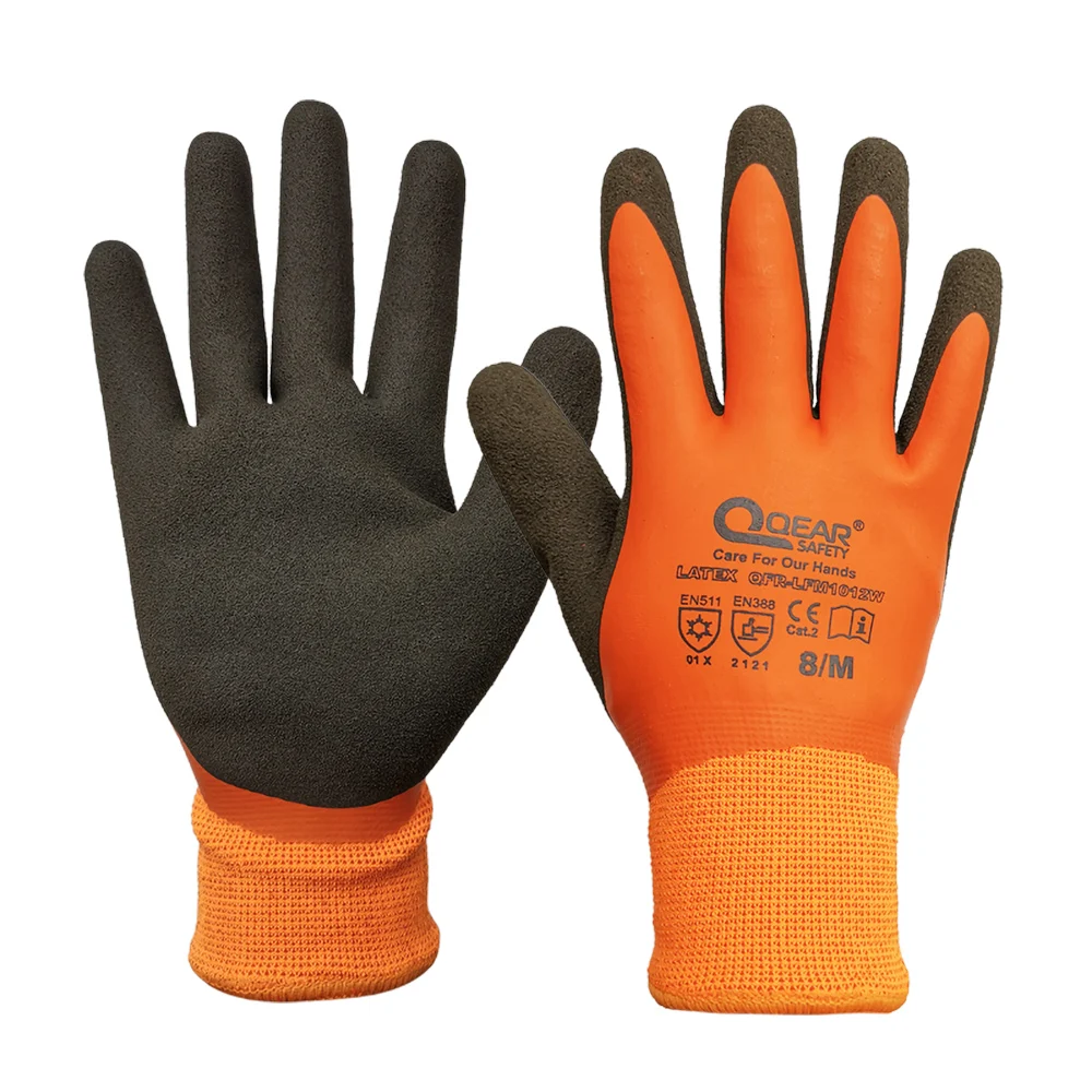 

QEAR SAFETY Теплые зимние рабочие перчатки из латекса