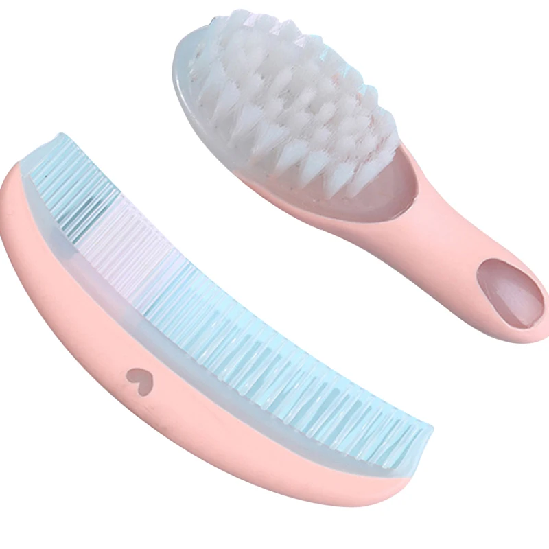 

2Pcs/Set High-quality Plastic Convenient And Easy To Use For Baby Daily Hair Care Suit Baby Soft Comb Brush