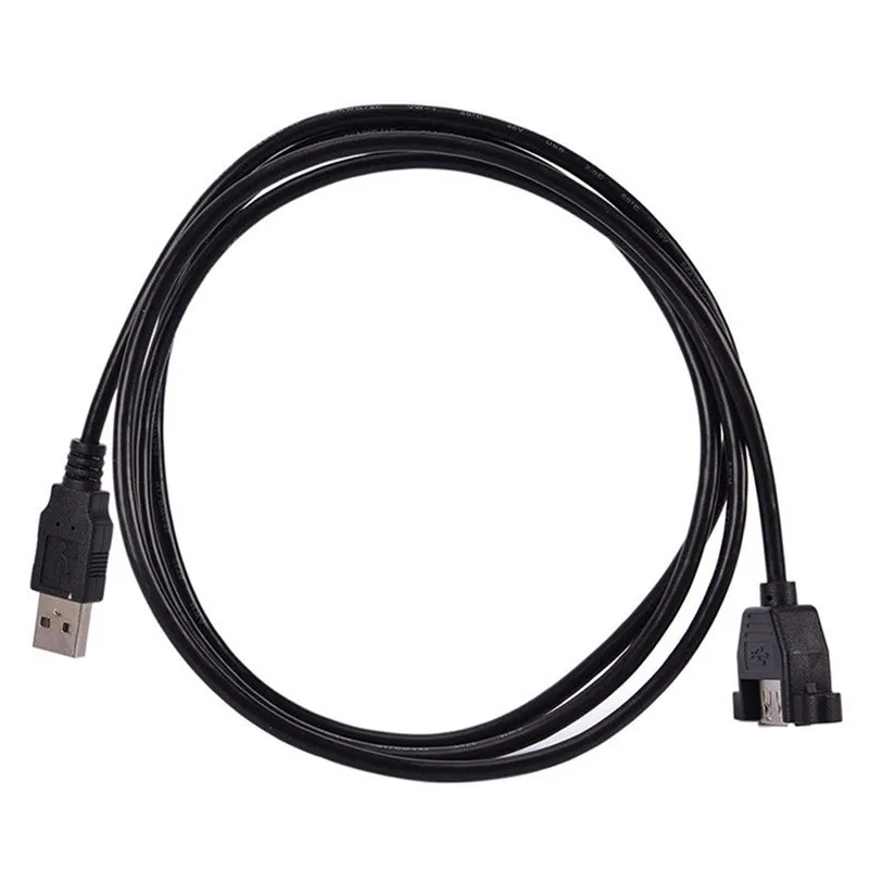 

60cm USB 2.0 A Male To A Female Panel Mount Mounting Screw Lock Extension Cable USB Chassis Extension Cable