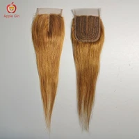 honey brown colored t part lace closure middle part brazilian remy straight human hair lace closure 8 to 20 inch applegirl