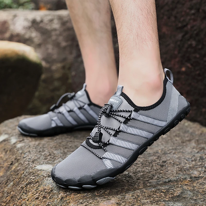 

New Men Women Outdoor Upstream Shoes Quick Dry Aqua Shoes Unisex Lightweight Beach Five-finger Sneakers Swimming Plus Size