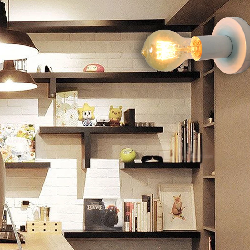 Vintage de hierro forjado lámpara de techo negro/blanco nórdico sola cabeza luz de techo para el corredor pasillo Sala almacén Hotel